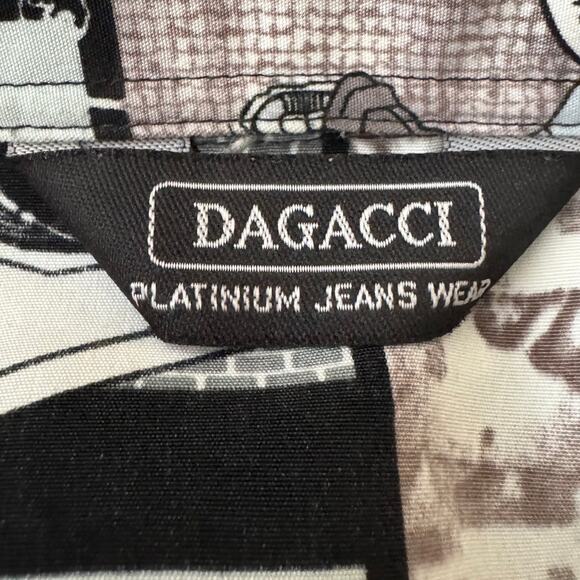 Vintage Y2K Dagacci Plaitum Jean Wear All Over Urban Comic Shirt Size L - Picture 7 of 7